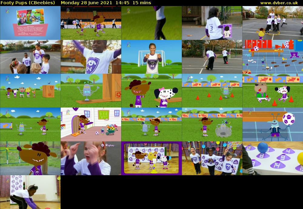 Footy Pups (CBeebies) Monday 28 June 2021 14:45 - 15:00