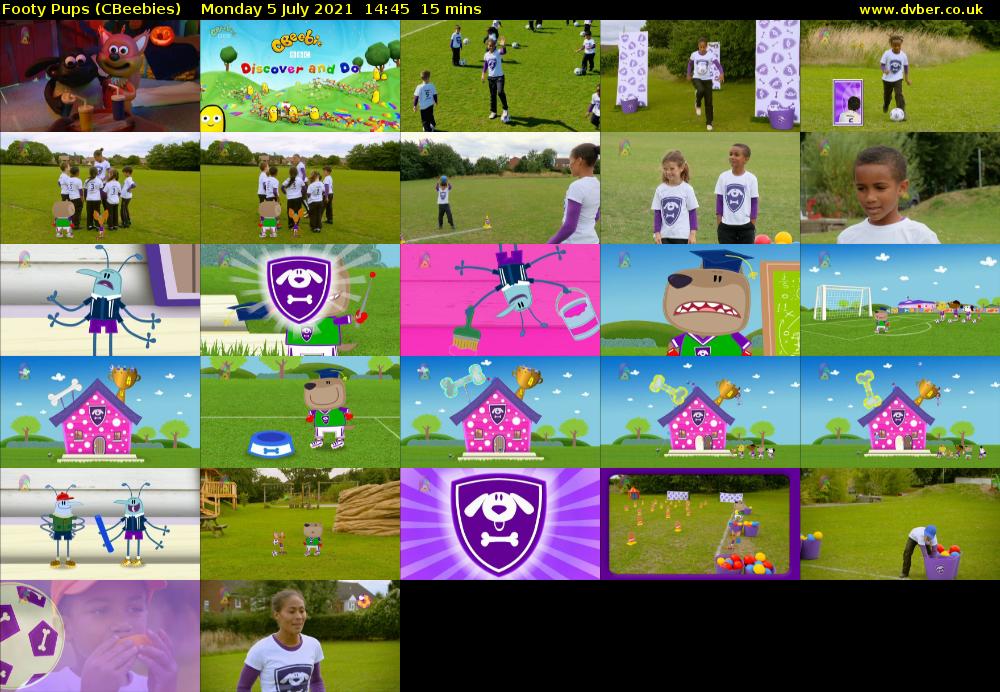 Footy Pups (CBeebies) Monday 5 July 2021 14:45 - 15:00