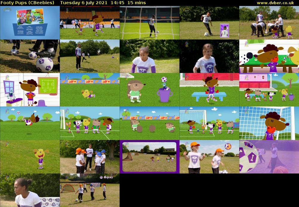 Footy Pups (CBeebies) Tuesday 6 July 2021 14:45 - 15:00