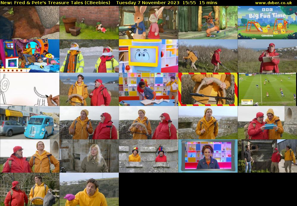 Fred & Pete's Treasure Tales (CBeebies) Tuesday 7 November 2023 15:55 - 16:10