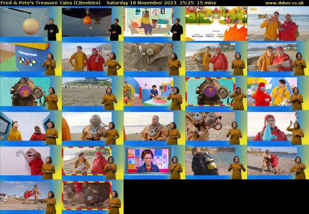 Fred & Pete's Treasure Tales (CBeebies) Saturday 18 November 2023 15:25 - 15:40