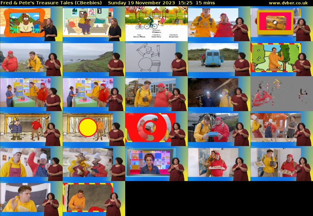Fred & Pete's Treasure Tales (CBeebies) Sunday 19 November 2023 15:25 - 15:40