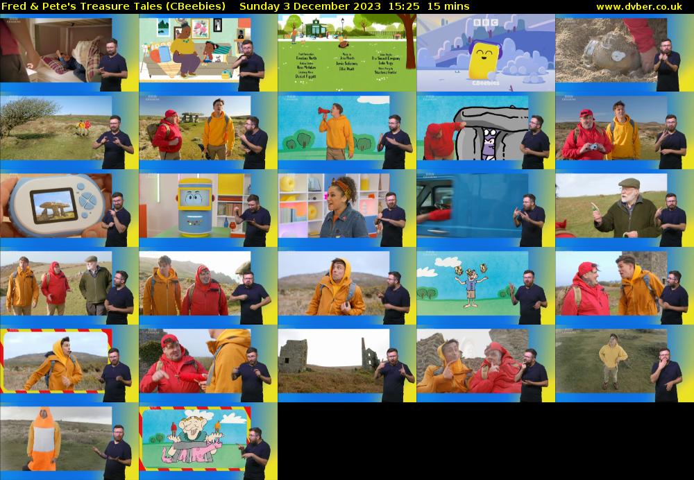 Fred & Pete's Treasure Tales (CBeebies) Sunday 3 December 2023 15:25 - 15:40