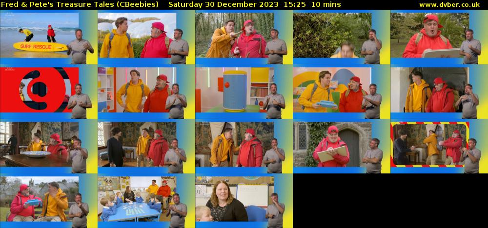 Fred & Pete's Treasure Tales (CBeebies) Saturday 30 December 2023 15:25 - 15:35