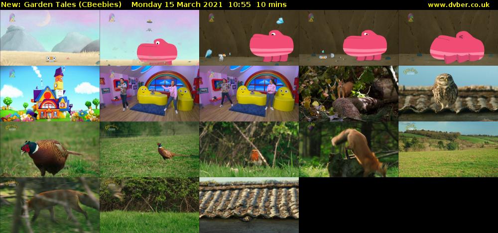 Garden Tales (CBeebies) Monday 15 March 2021 10:55 - 11:05