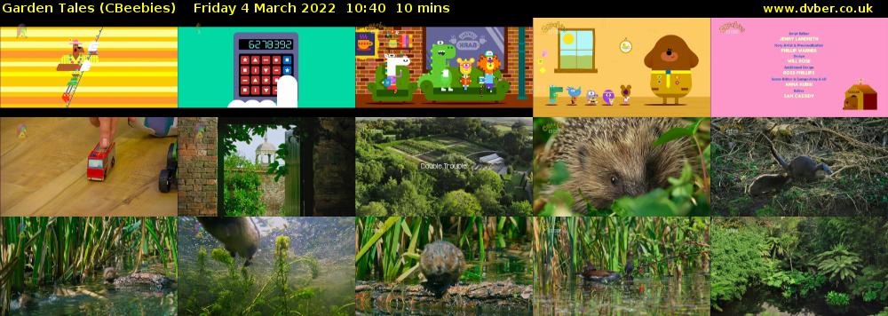 Garden Tales (CBeebies) Friday 4 March 2022 10:40 - 10:50