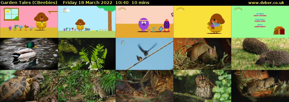 Garden Tales (CBeebies) Friday 18 March 2022 10:40 - 10:50