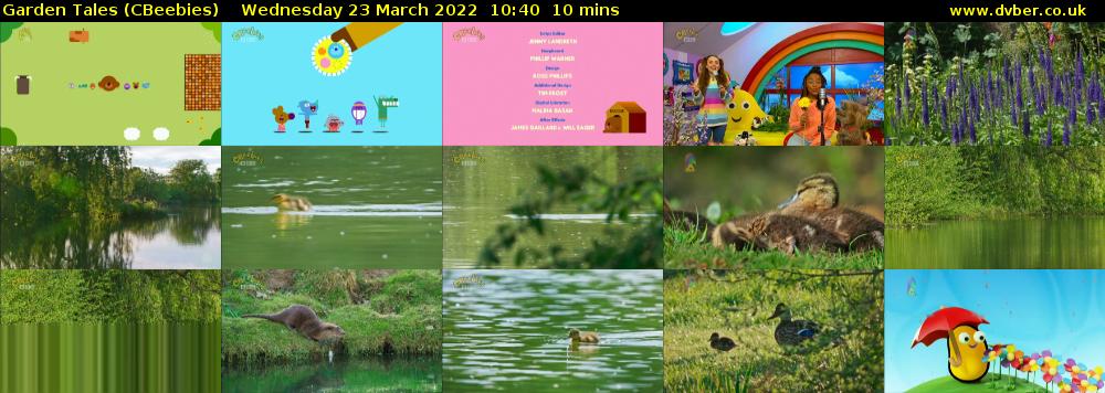 Garden Tales (CBeebies) Wednesday 23 March 2022 10:40 - 10:50