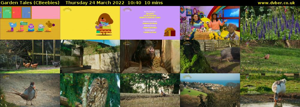 Garden Tales (CBeebies) Thursday 24 March 2022 10:40 - 10:50