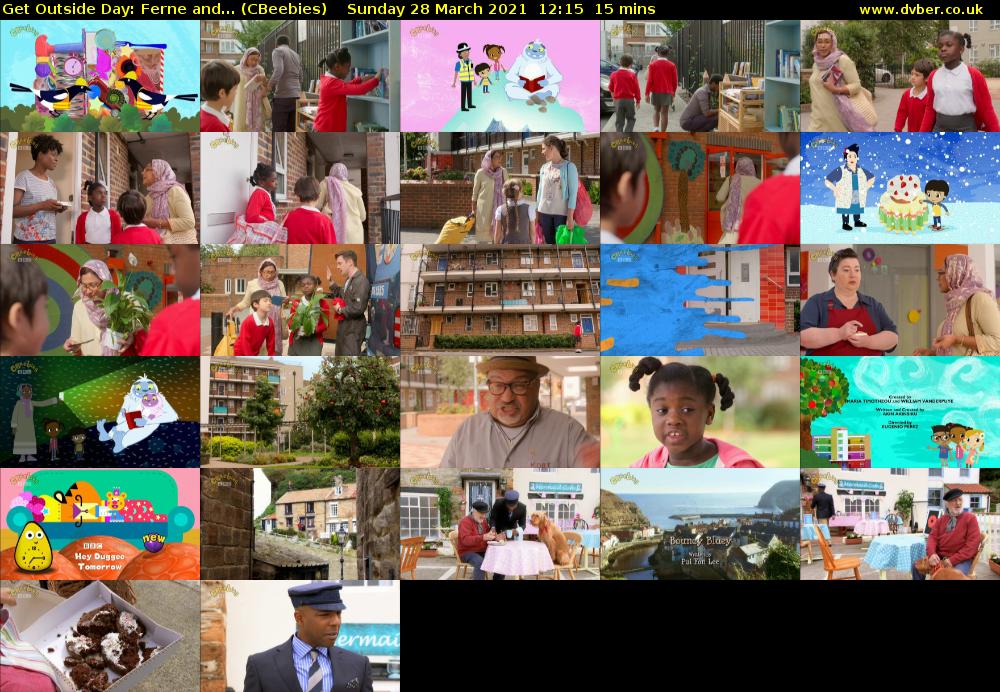 Get Outside Day: Ferne and... (CBeebies) Sunday 28 March 2021 12:15 - 12:30