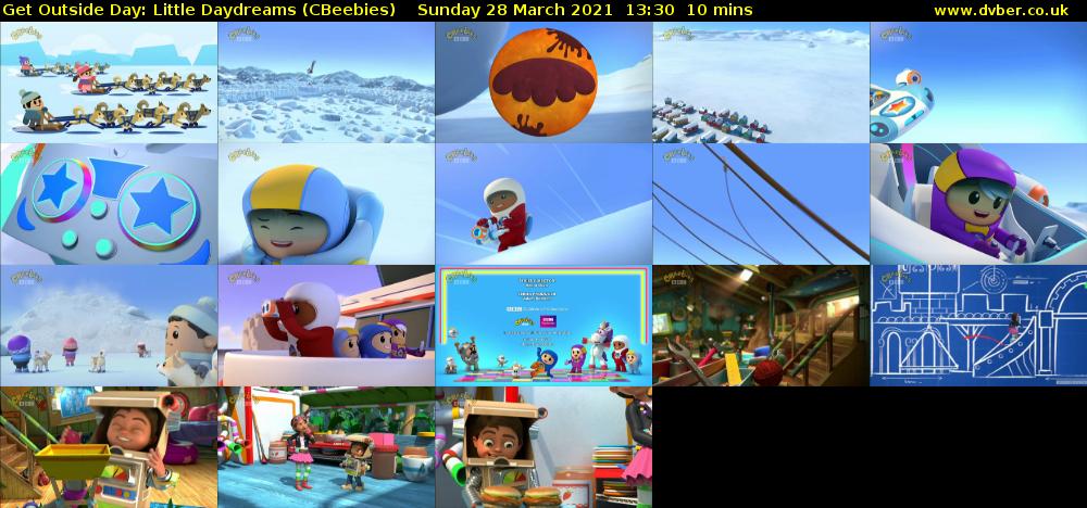 Get Outside Day: Little Daydreams (CBeebies) Sunday 28 March 2021 13:30 - 13:40