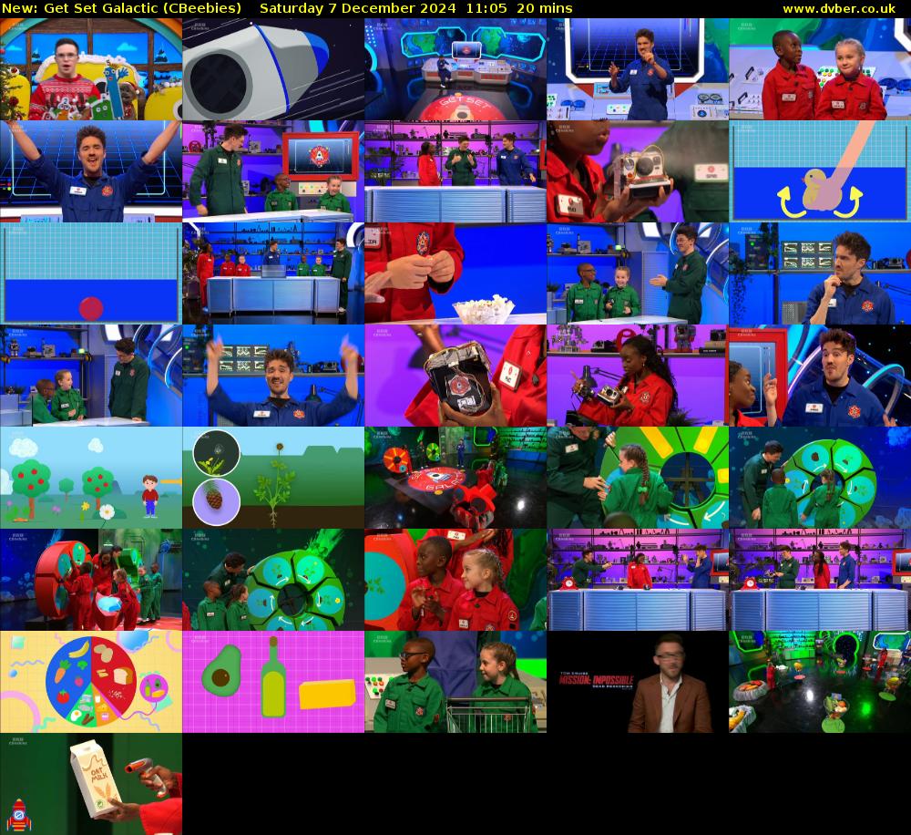 Get Set Galactic (CBeebies) Saturday 7 December 2024 11:05 - 11:25