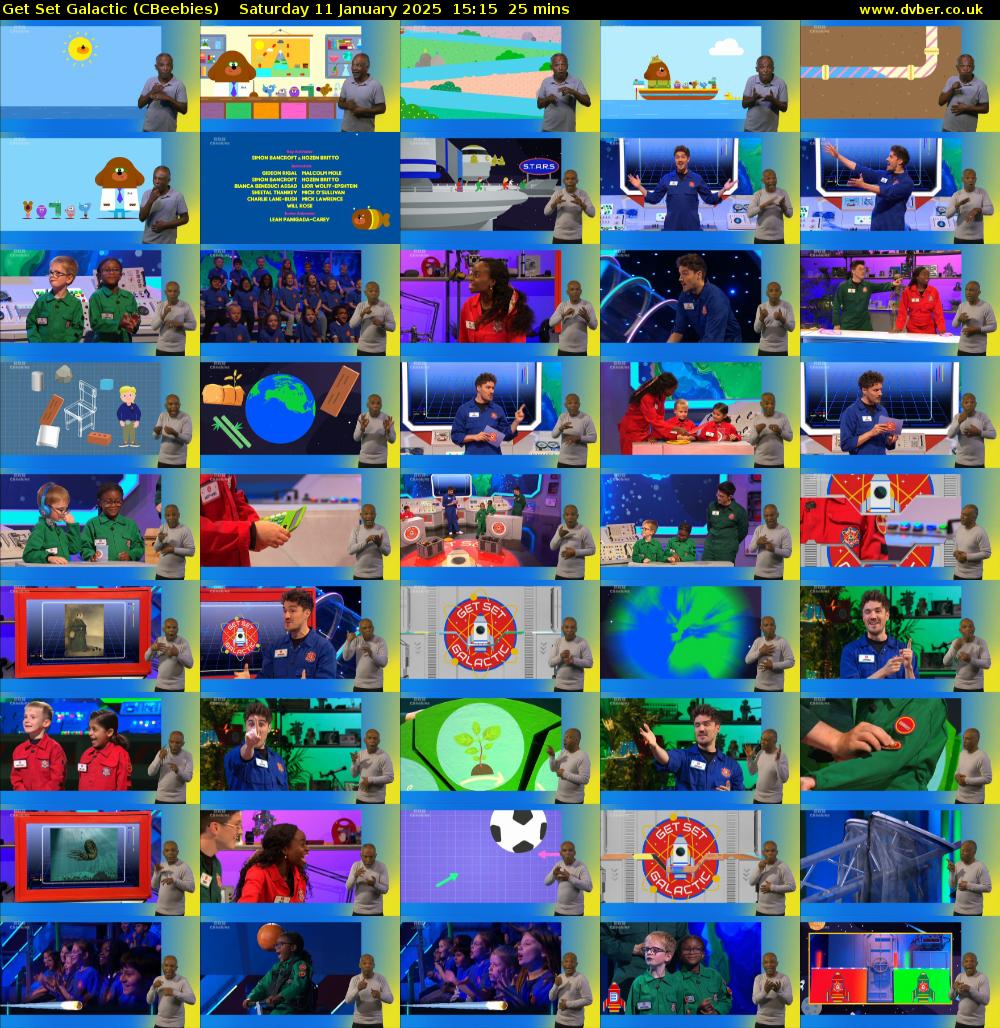 Get Set Galactic (CBeebies) Saturday 11 January 2025 15:15 - 15:40