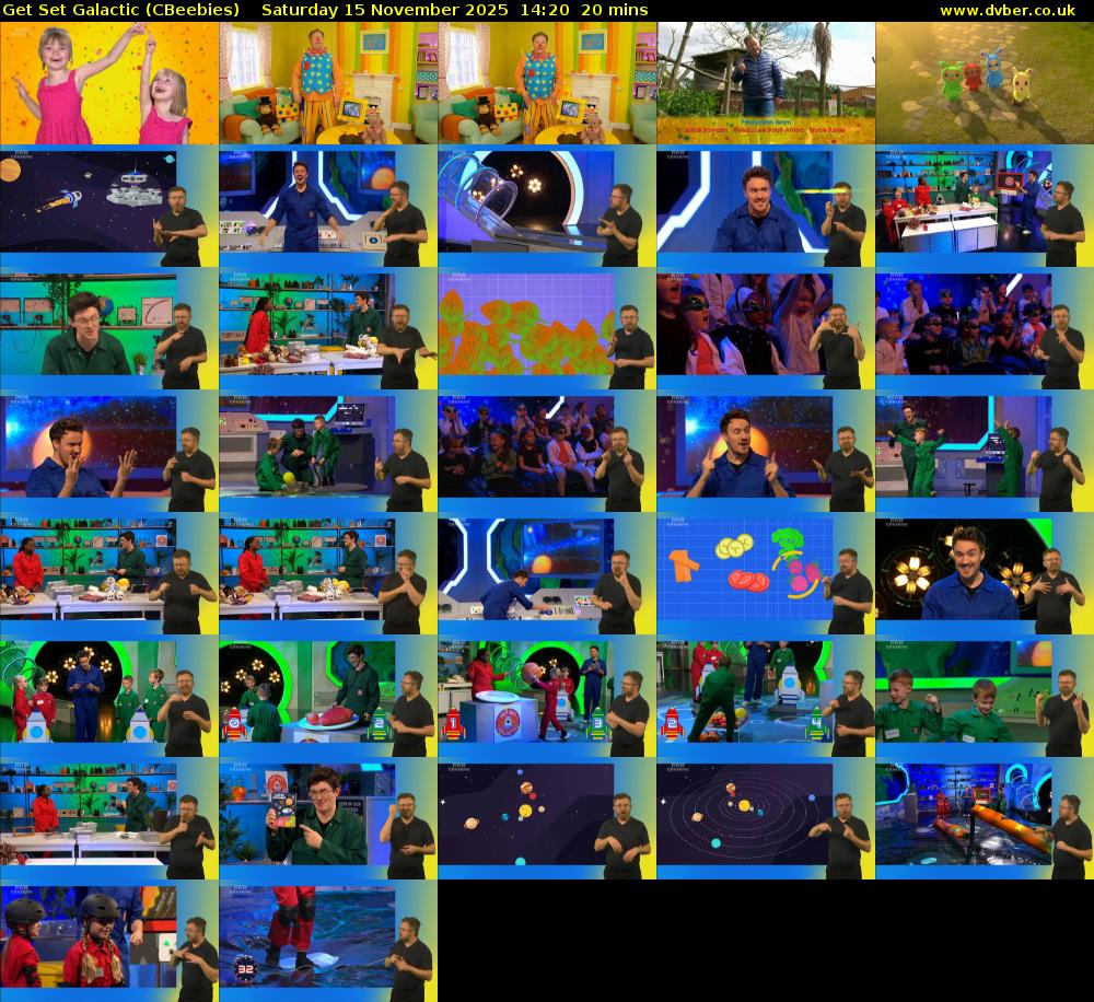 Get Set Galactic (CBeebies) Saturday 15 November 2025 14:20 - 14:40