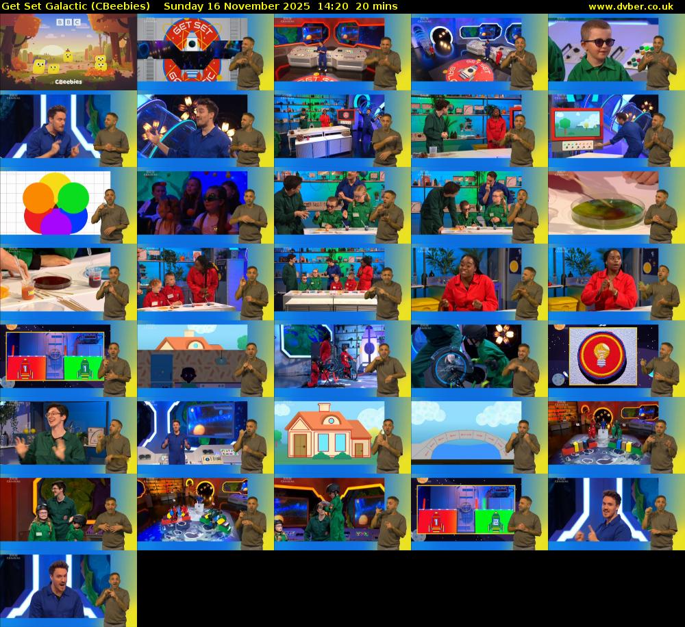 Get Set Galactic (CBeebies) Sunday 16 November 2025 14:20 - 14:40