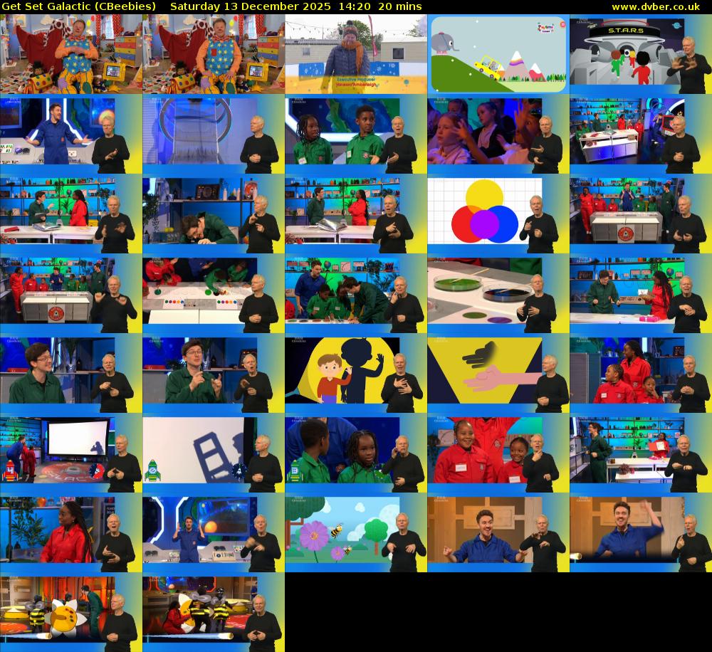 Get Set Galactic (CBeebies) Saturday 13 December 2025 14:20 - 14:40