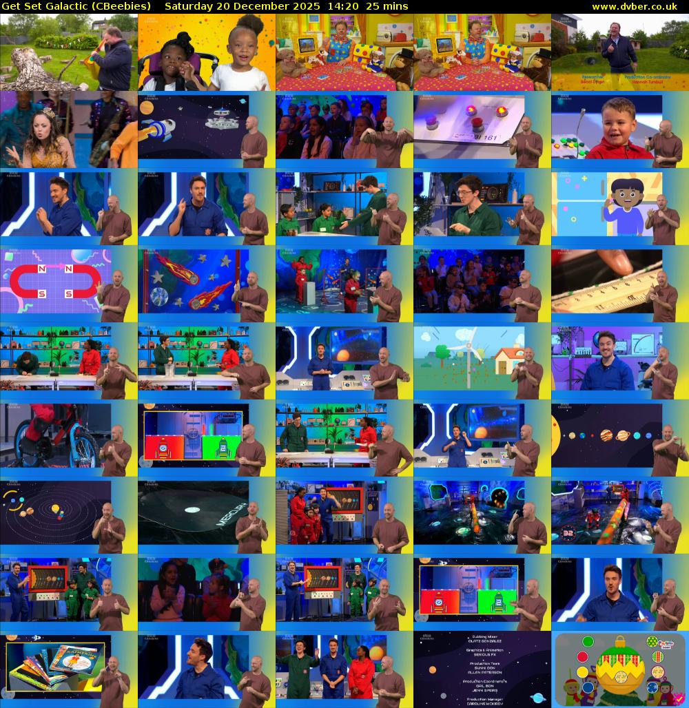 Get Set Galactic (CBeebies) Saturday 20 December 2025 14:20 - 14:45