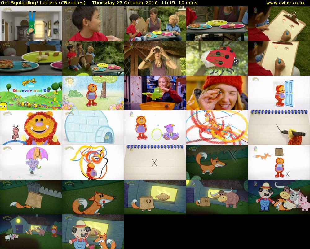 Get Squiggling! Letters (CBeebies) Thursday 27 October 2016 11:15 - 11:25