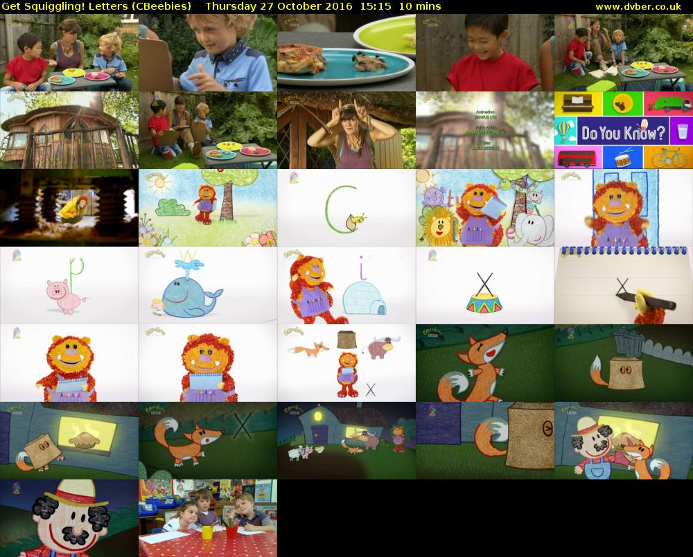 Get Squiggling! Letters (CBeebies) Thursday 27 October 2016 15:15 - 15:25
