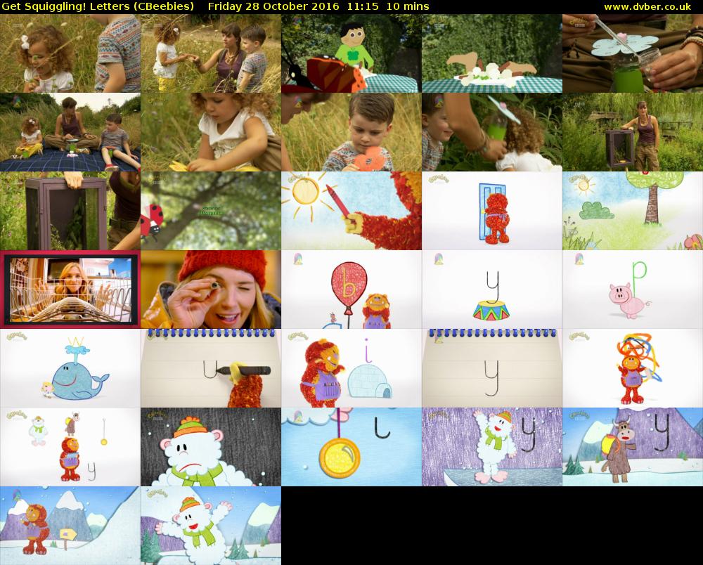 Get Squiggling! Letters (CBeebies) Friday 28 October 2016 11:15 - 11:25