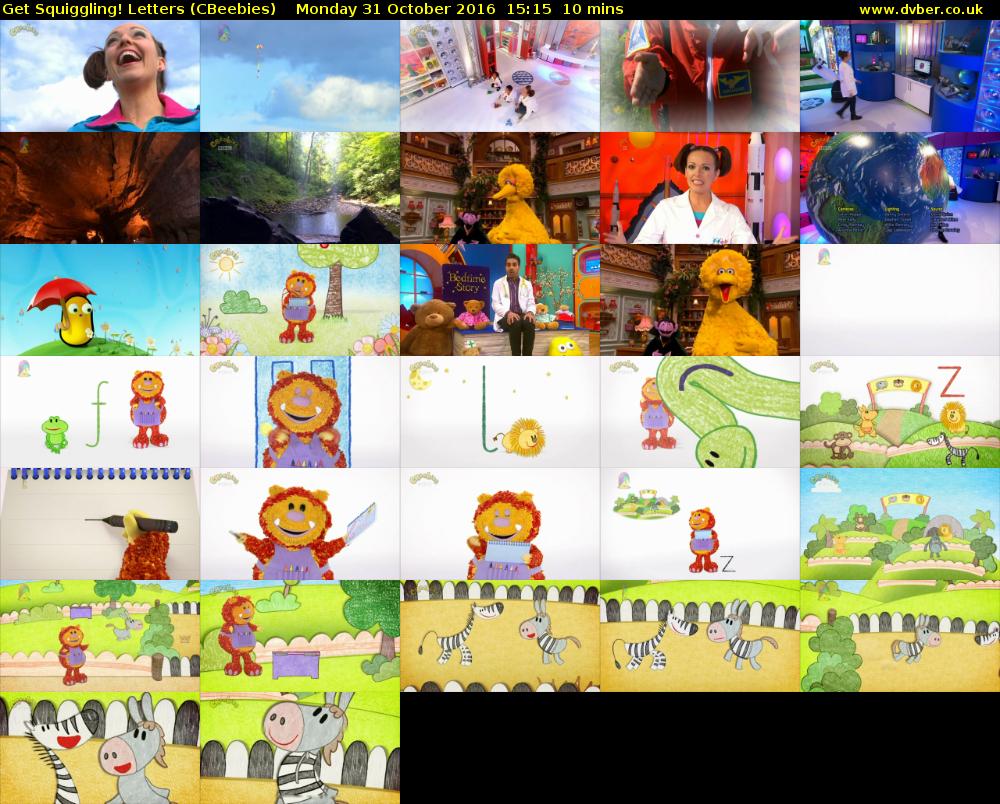 Get Squiggling! Letters (CBeebies) Monday 31 October 2016 15:15 - 15:25