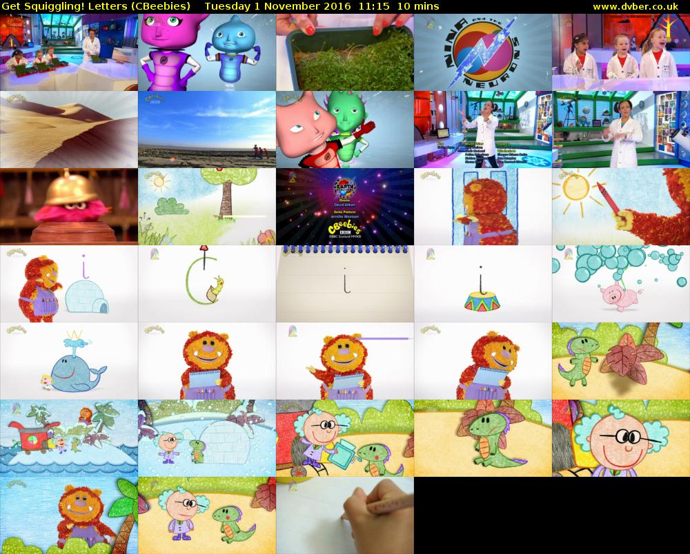 Get Squiggling! Letters (CBeebies) Tuesday 1 November 2016 11:15 - 11:25