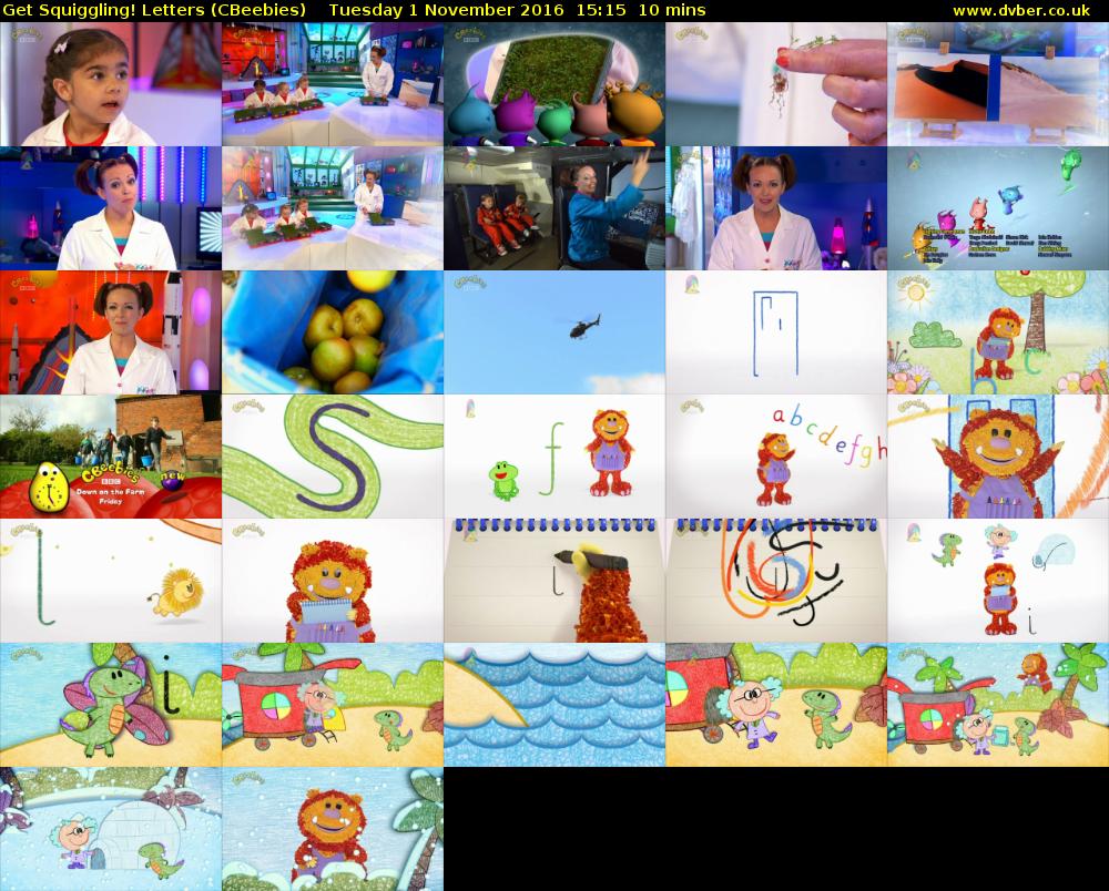 Get Squiggling! Letters (CBeebies) Tuesday 1 November 2016 15:15 - 15:25