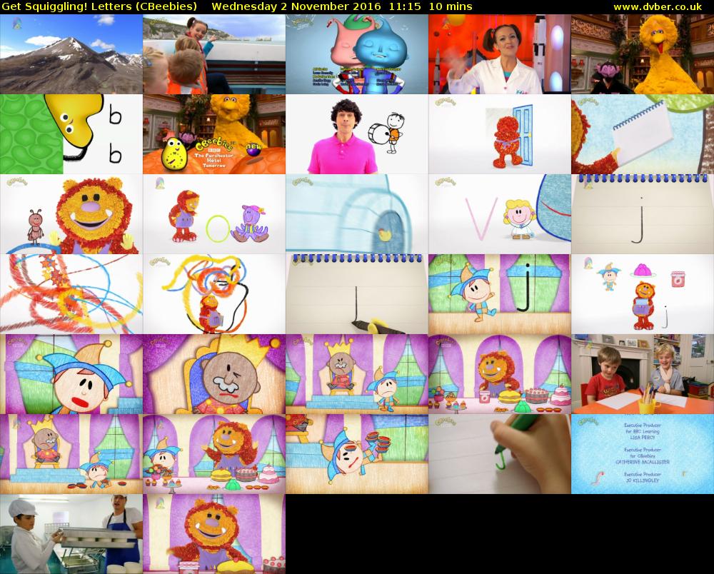Get Squiggling! Letters (CBeebies) Wednesday 2 November 2016 11:15 - 11:25