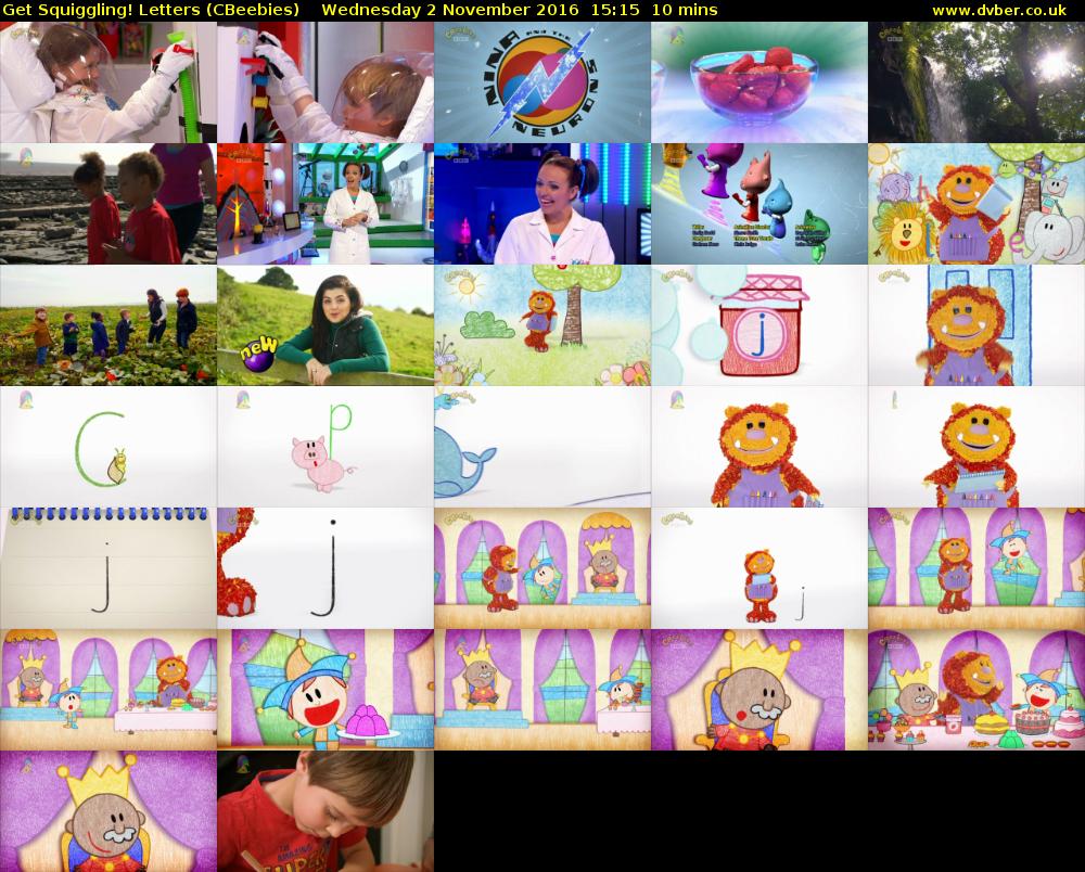 Get Squiggling! Letters (CBeebies) Wednesday 2 November 2016 15:15 - 15:25