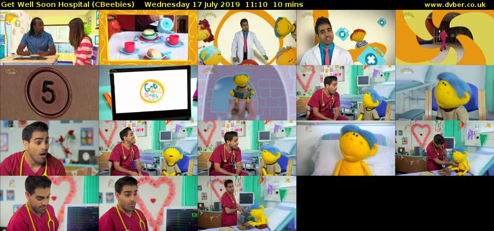 Get Well Soon Hospital (CBeebies) Wednesday 17 July 2019 11:10 - 11:20