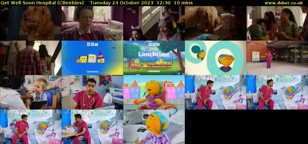 Get Well Soon Hospital (CBeebies) Tuesday 24 October 2023 12:30 - 12:40