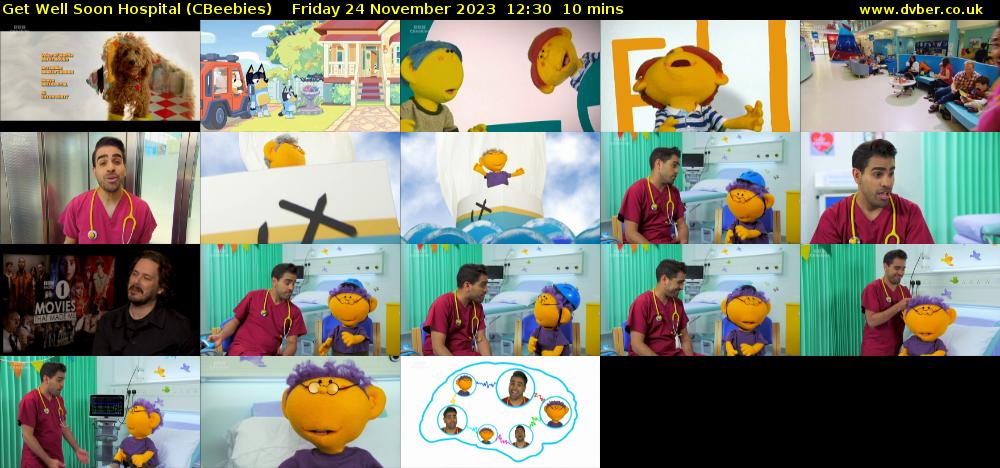 Get Well Soon Hospital (CBeebies) Friday 24 November 2023 12:30 - 12:40
