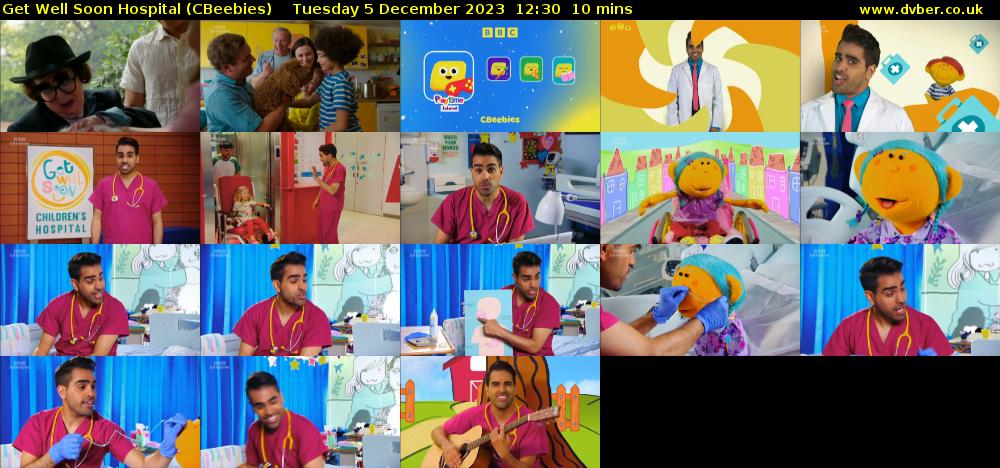 Get Well Soon Hospital (CBeebies) Tuesday 5 December 2023 12:30 - 12:40