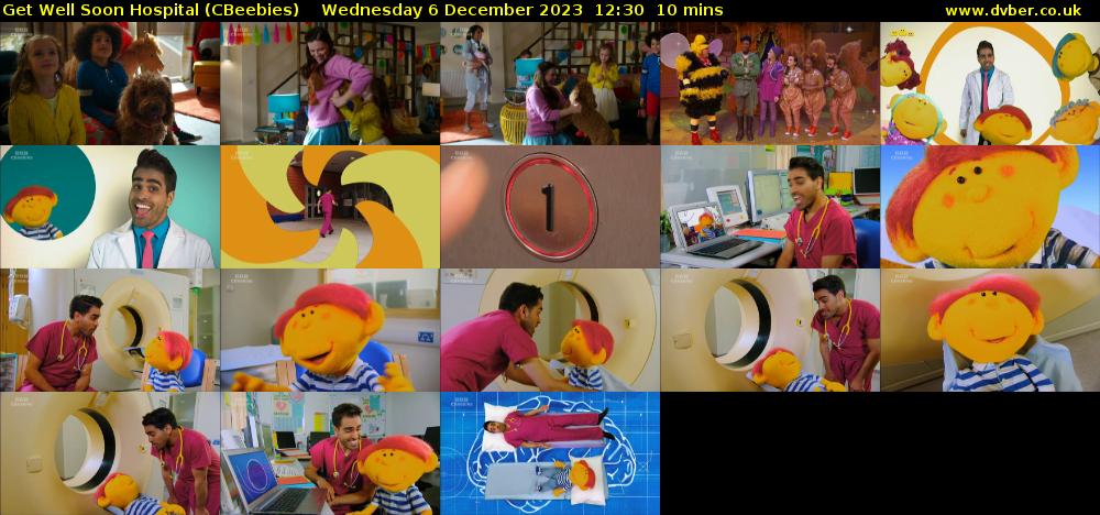 Get Well Soon Hospital (CBeebies) Wednesday 6 December 2023 12:30 - 12:40