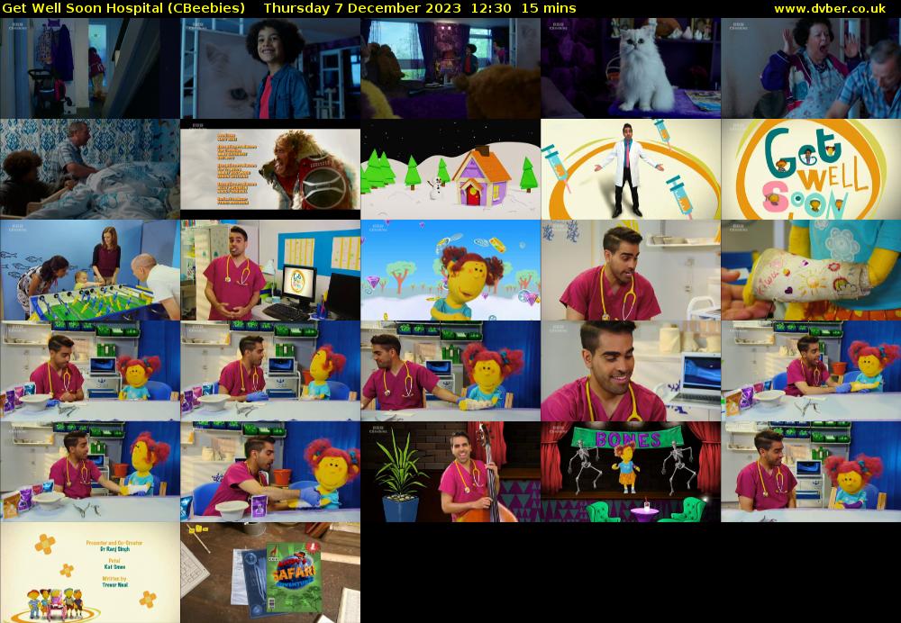 Get Well Soon Hospital (CBeebies) Thursday 7 December 2023 12:30 - 12:45