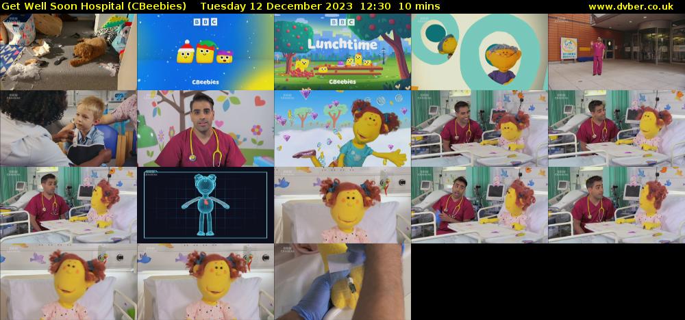 Get Well Soon Hospital (CBeebies) Tuesday 12 December 2023 12:30 - 12:40