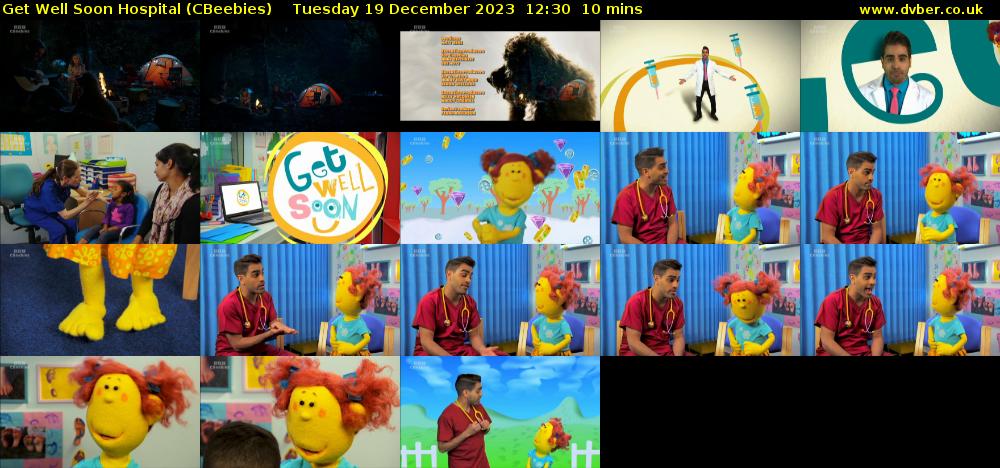 Get Well Soon Hospital (CBeebies) Tuesday 19 December 2023 12:30 - 12:40