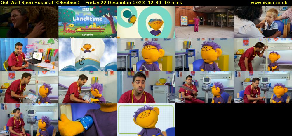 Get Well Soon Hospital (CBeebies) Friday 22 December 2023 12:30 - 12:40