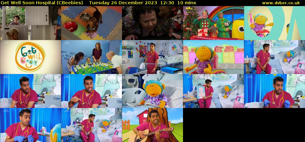 Get Well Soon Hospital (CBeebies) Tuesday 26 December 2023 12:30 - 12:40