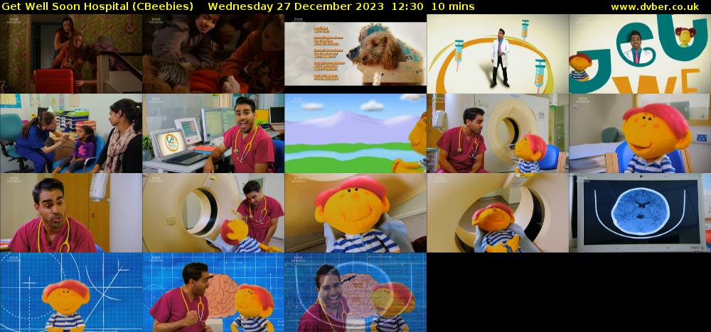 Get Well Soon Hospital (CBeebies) Wednesday 27 December 2023 12:30 - 12:40