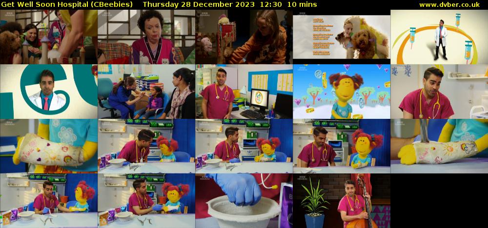 Get Well Soon Hospital (CBeebies) Thursday 28 December 2023 12:30 - 12:40