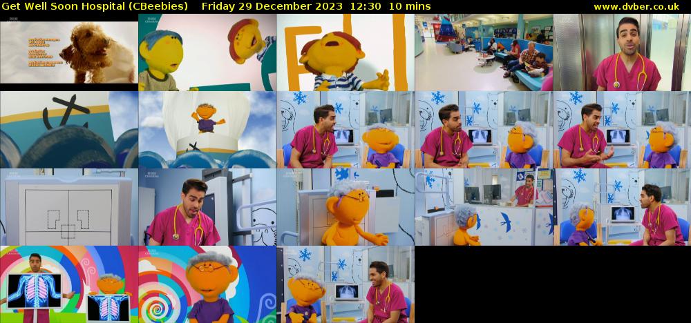 Get Well Soon Hospital (CBeebies) Friday 29 December 2023 12:30 - 12:40