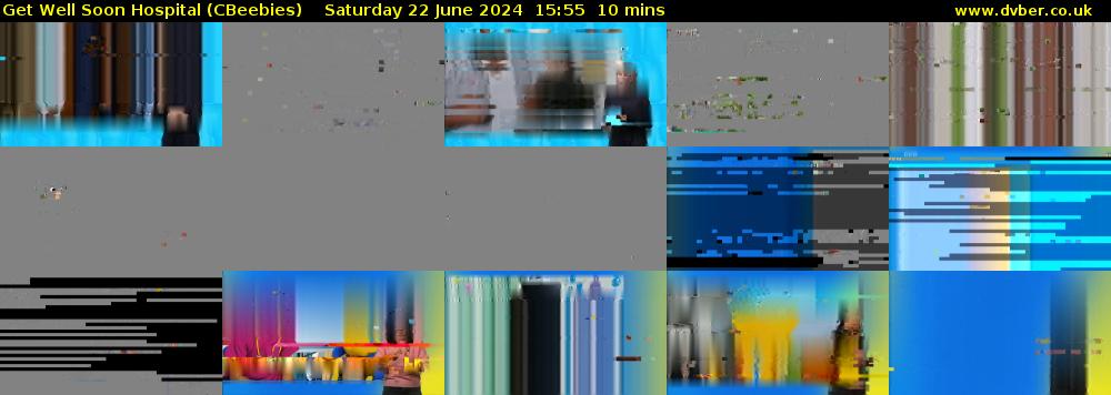 Get Well Soon Hospital (CBeebies) Saturday 22 June 2024 15:55 - 16:05