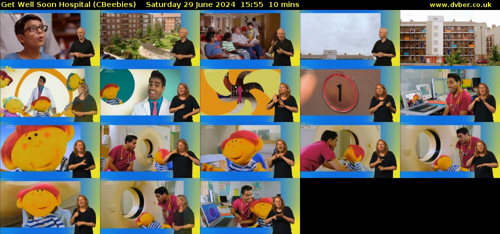 Get Well Soon Hospital (CBeebies) Saturday 29 June 2024 15:55 - 16:05