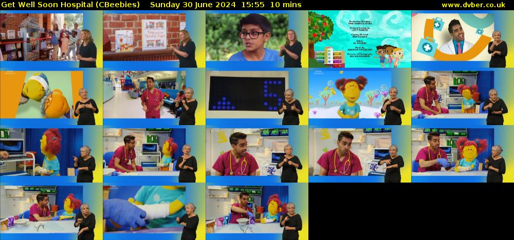 Get Well Soon Hospital (CBeebies) Sunday 30 June 2024 15:55 - 16:05