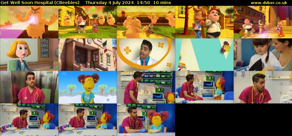 Get Well Soon Hospital (CBeebies) Thursday 4 July 2024 14:50 - 15:00