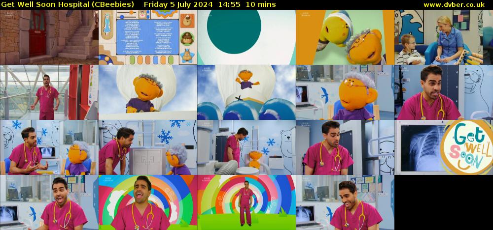 Get Well Soon Hospital (CBeebies) Friday 5 July 2024 14:55 - 15:05