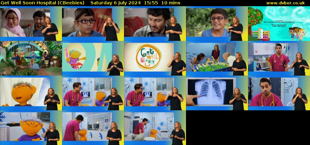 Get Well Soon Hospital (CBeebies) Saturday 6 July 2024 15:55 - 16:05