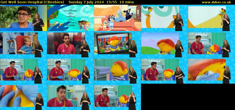 Get Well Soon Hospital (CBeebies) Sunday 7 July 2024 15:55 - 16:05