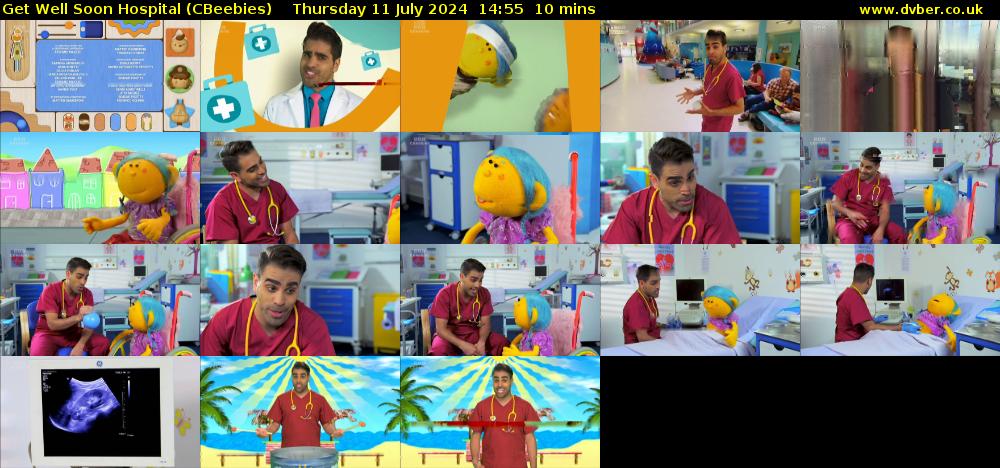 Get Well Soon Hospital (CBeebies) Thursday 11 July 2024 14:55 - 15:05